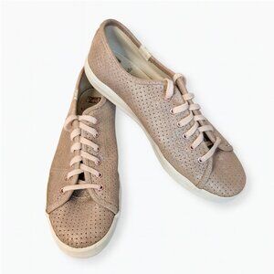 Keds For Kate Spade Kickstart Perforated Shimmer Rose Gold Sneakers Size 7